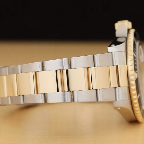 ROLEX SUBMARINER DATE 40MM 18K YELLOW GOLD STEEL 2-TONE BLACK WATCH - Picture 8 of 11